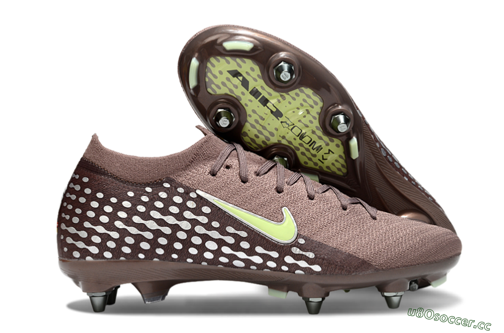 Men's Nike Air Zoom Mercurial Vapor 16 Elite SG Soft Ground Low-Tops Football Boots - Brown/Yellow/White 2