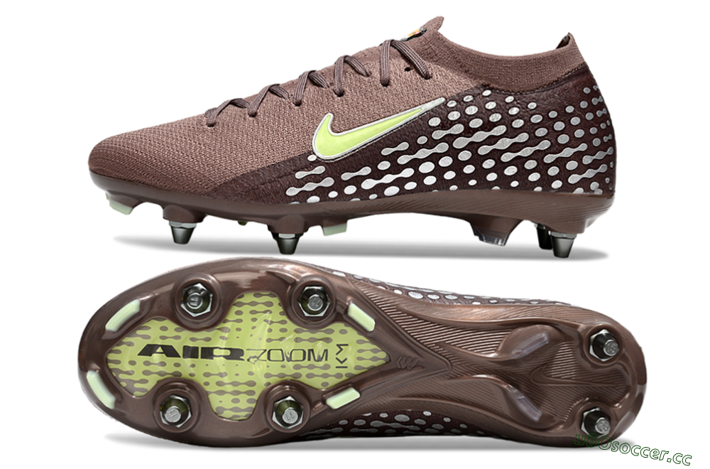 Men's Nike Air Zoom Mercurial Vapor 16 Elite SG Soft Ground Low-Tops Football Boots - Brown/Yellow/White 1