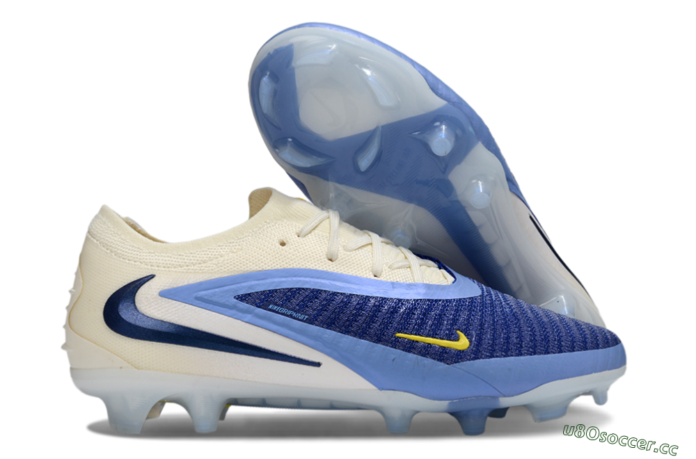 Unisex Nike Phantom 6 Low Elite FG Firm Ground Low-Tops Football Boots - Blue/White/Black 2