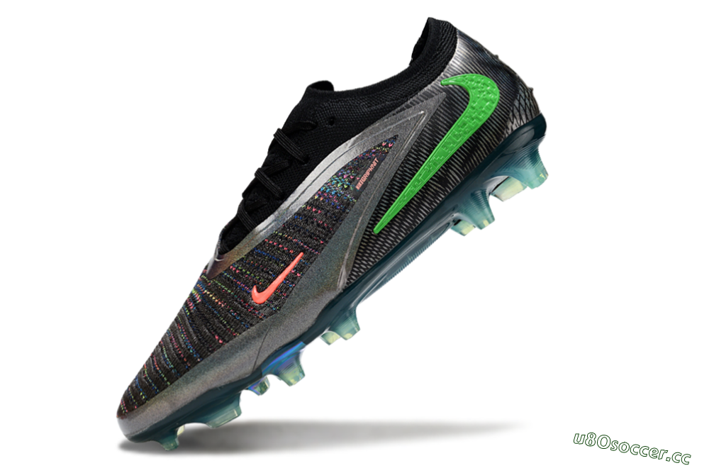 Unisex Nike Phantom 6 Low Elite FG Firm Ground Low-Tops Football Boots - Black/Silver/Yellow 5