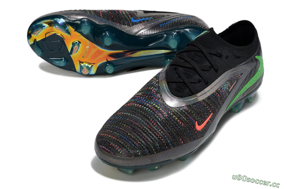 Unisex Nike Phantom 6 Low Elite FG Firm Ground Low-Tops Football Boots - Black/Silver/Yellow 3