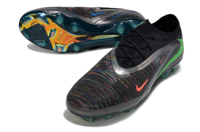 Unisex Nike Phantom 6 Low Elite FG Firm Ground Low-Tops Football Boots - Black/Silver/Yellow