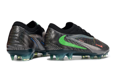 Unisex Nike Phantom 6 Low Elite FG Firm Ground Low-Tops Football Boots - Black/Silver/Yellow