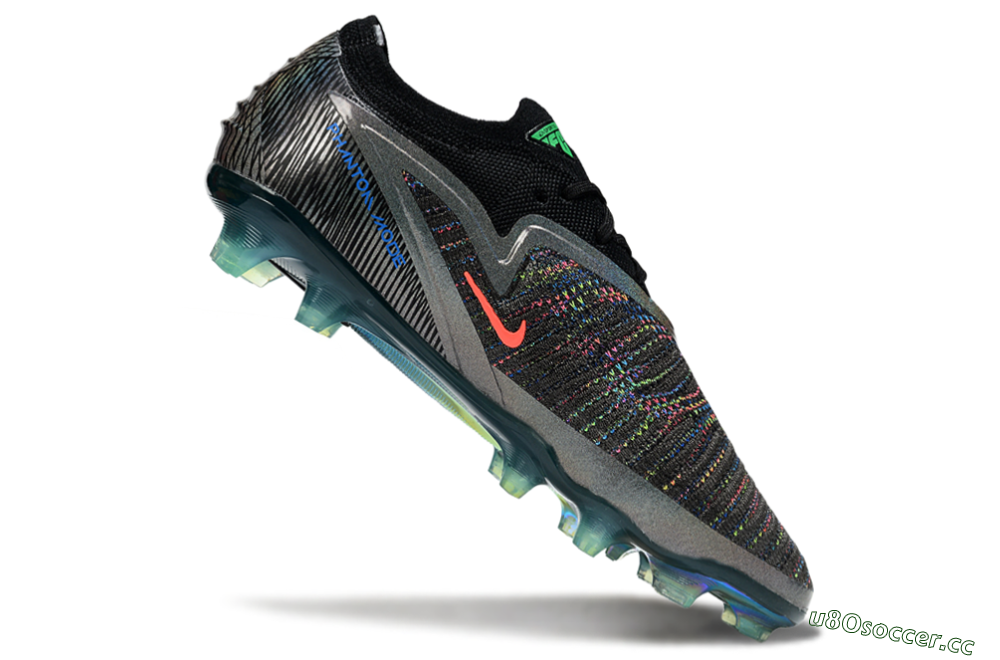 Unisex Nike Phantom 6 Low Elite FG Firm Ground Low-Tops Football Boots - Black/Silver/Yellow 4