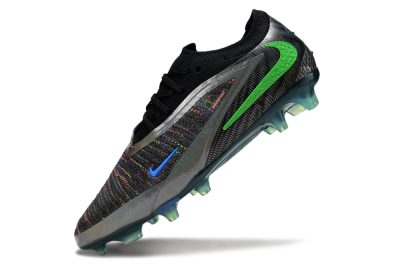 Unisex Nike Phantom 6 Low Elite FG Firm Ground Low-Tops Football Boots - Black/Silver/Yellow