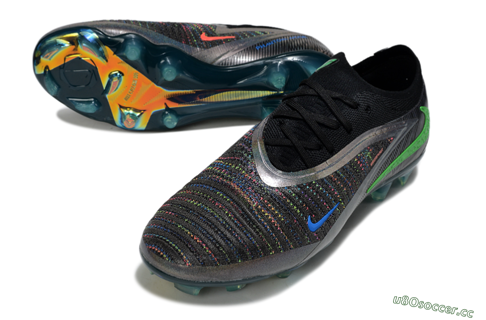 Unisex Nike Phantom 6 Low Elite FG Firm Ground Low-Tops Football Boots - Black/Silver/Yellow 3
