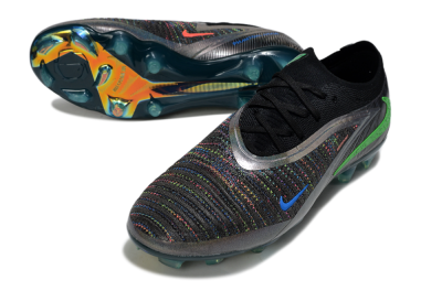Unisex Nike Phantom 6 Low Elite FG Firm Ground Low-Tops Football Boots - Black/Silver/Yellow