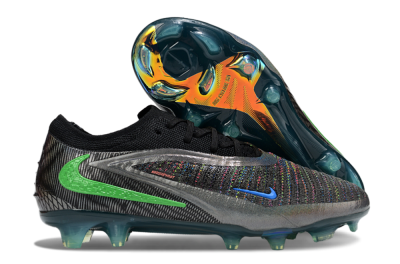 Unisex Nike Phantom 6 Low Elite FG Firm Ground Low-Tops Football Boots - Black/Silver/Yellow