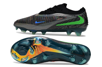 Unisex Nike Phantom 6 Low Elite FG Firm Ground Low-Tops Football Boots - Black/Silver/Yellow