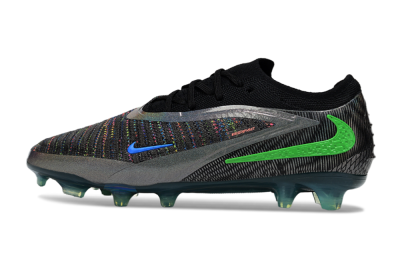 Unisex Nike Phantom 6 Low Elite FG Firm Ground Low-Tops Football Boots - Black/Silver/Yellow