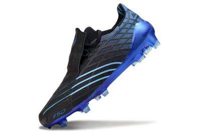 Unisex Adidas F50 Spider Remake FG Firm Ground Low-Tops Football Boots - Black/Blue