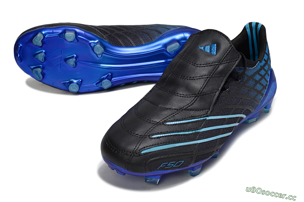 Unisex Adidas F50 Spider Remake FG Firm Ground Low-Tops Football Boots - Black/Blue 3