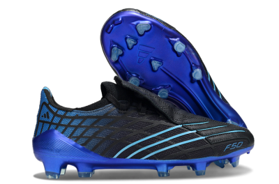 Unisex Adidas F50 Spider Remake FG Firm Ground Low-Tops Football Boots - Black/Blue