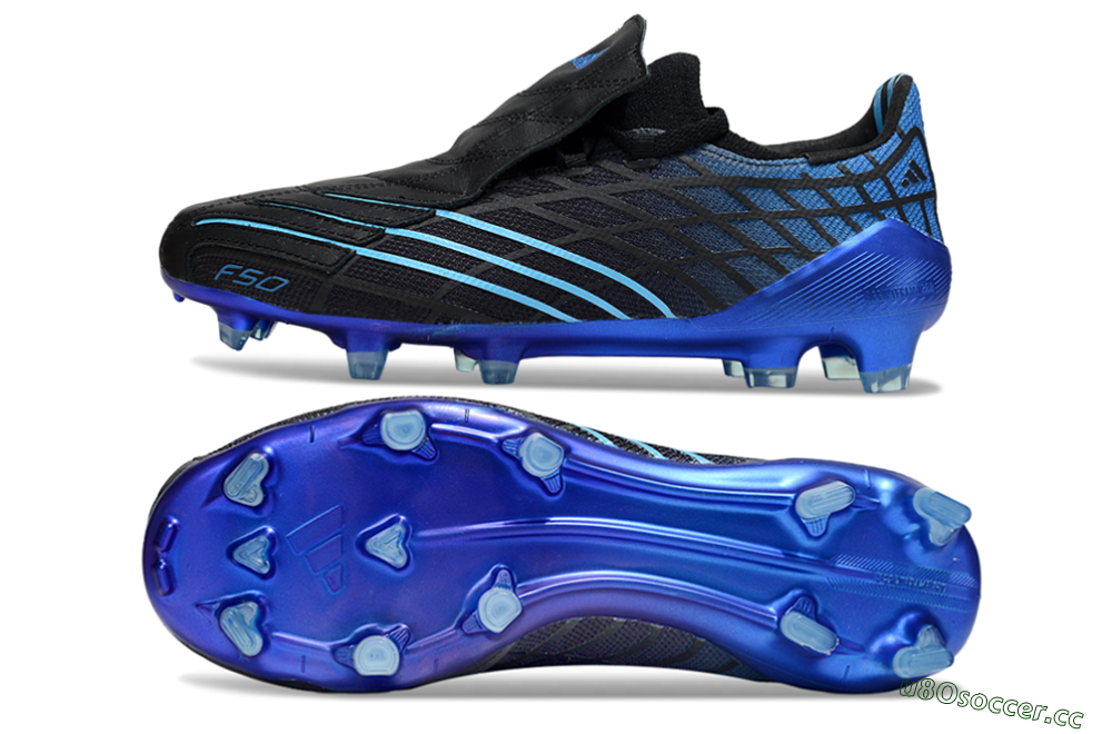 Unisex Adidas F50 Spider Remake FG Firm Ground Low-Tops Football Boots - Black/Blue 1