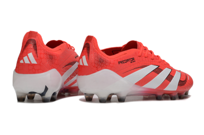 Men's Adidas Predator 25 Elite AG Artificial Grass Low-Tops Football Boots - Red/White/Black