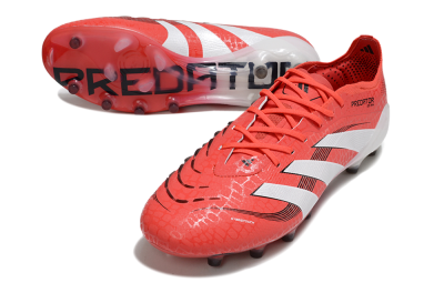 Men's Adidas Predator 25 Elite AG Artificial Grass Low-Tops Football Boots - Red/White/Black