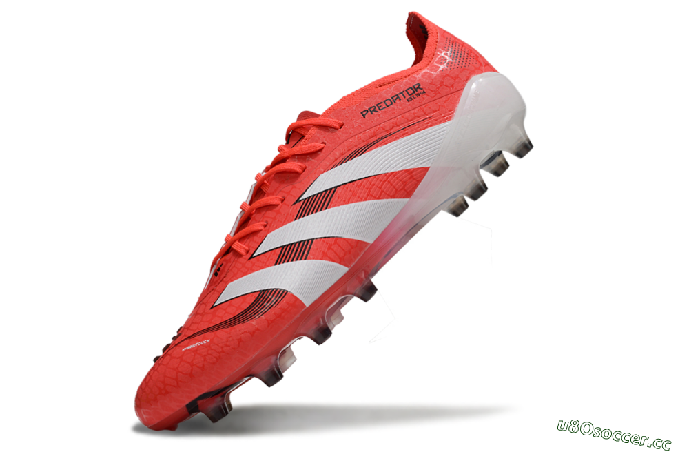 Men's Adidas Predator 25 Elite AG Artificial Grass Low-Tops Football Boots - Red/White/Black 5