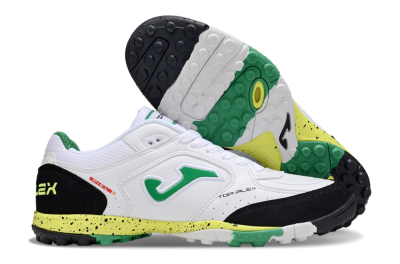Men's Joma Top Flex TF Artificial Turf Low-Tops Football Shoes - White/Green/Yellow