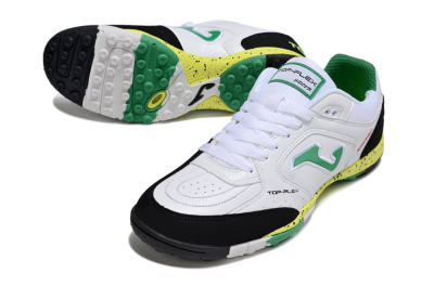Men's Joma Top Flex TF Artificial Turf Low-Tops Football Shoes - White/Green/Yellow