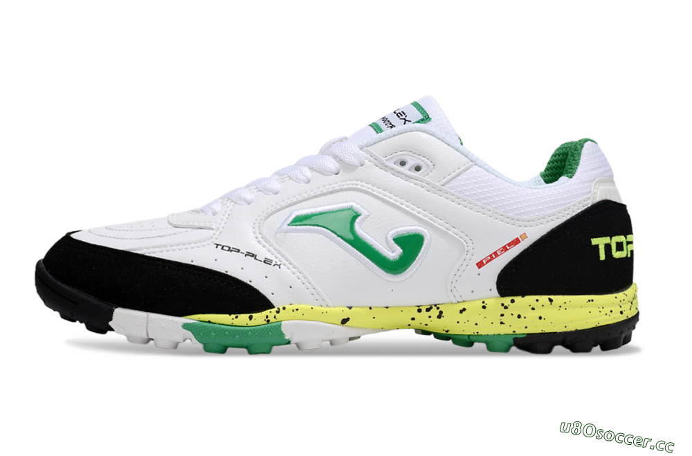 Men's Joma Top Flex TF Artificial Turf Low-Tops Football Shoes - White/Green/Yellow 0