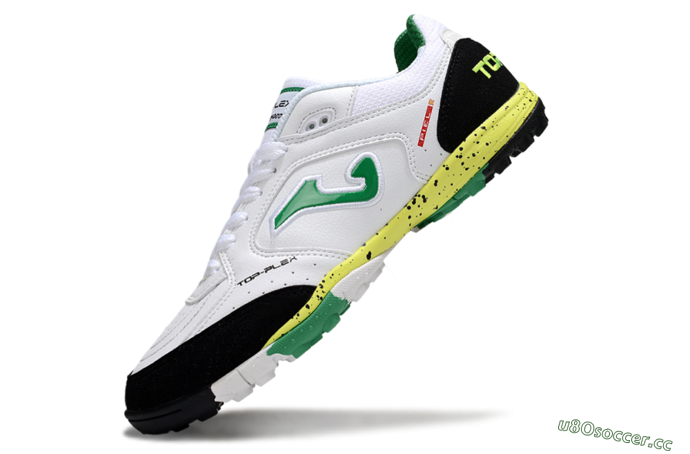 Men's Joma Top Flex TF Artificial Turf Low-Tops Football Shoes - White/Green/Yellow 5