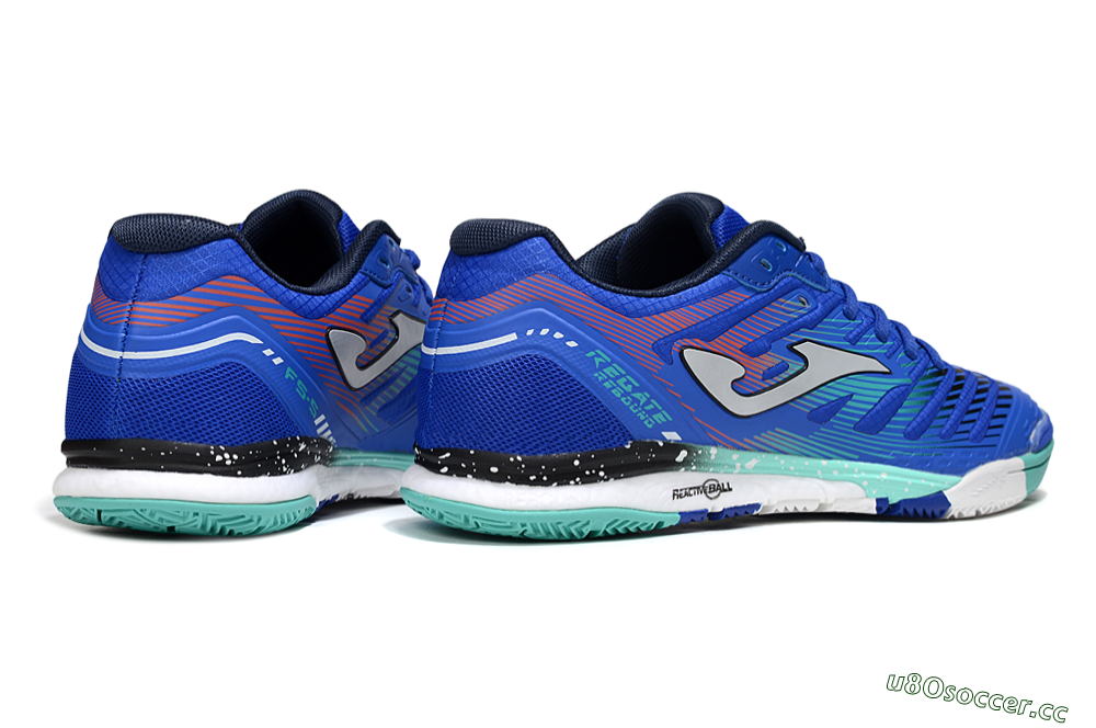 Men's Joma Top Flex IC Indoor & Futsal Low-Tops Football Shoes - Blue/Jade/Red 6