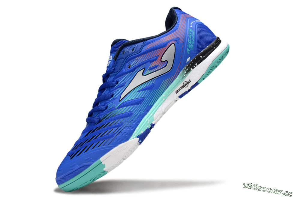 Men's Joma Top Flex IC Indoor & Futsal Low-Tops Football Shoes - Blue/Jade/Red 5