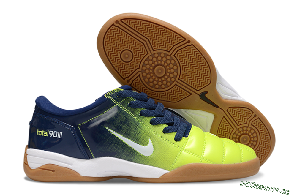 Men's Nike Total 90 III IC Indoor & Futsal Low-Tops Football Shoes - Yellow/White/Blue 2