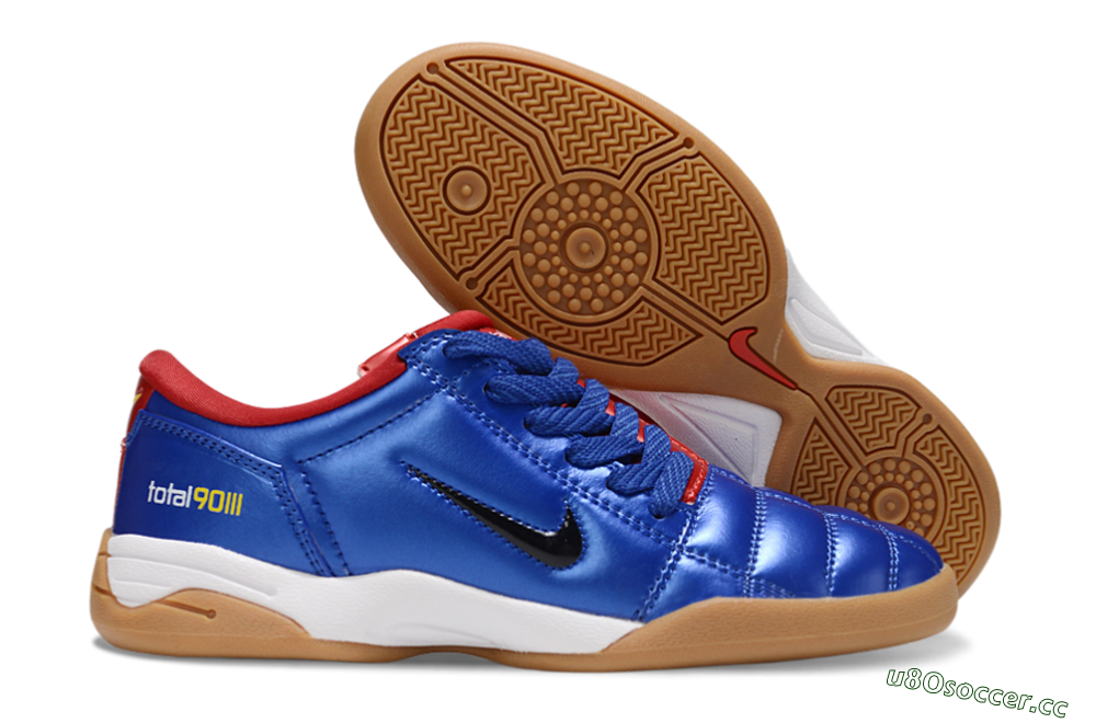 Men's Nike Total 90 III IC Indoor & Futsal Low-Tops Football Shoes - Blue/Black/Red 2