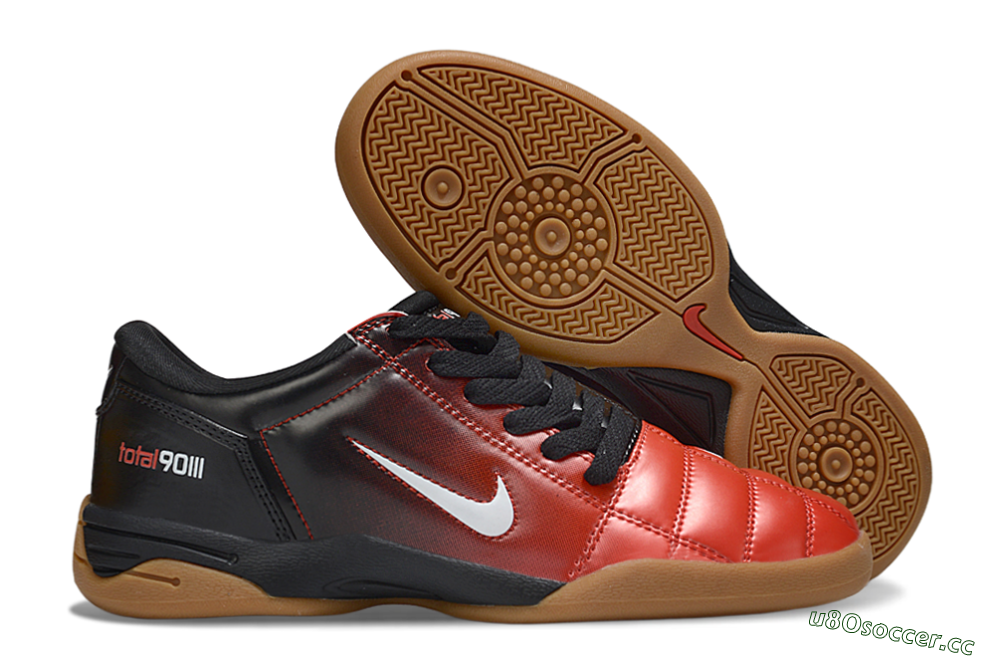 Men's Nike Total 90 III IC Indoor & Futsal Low-Tops Football Shoes - Red/White/Black 2