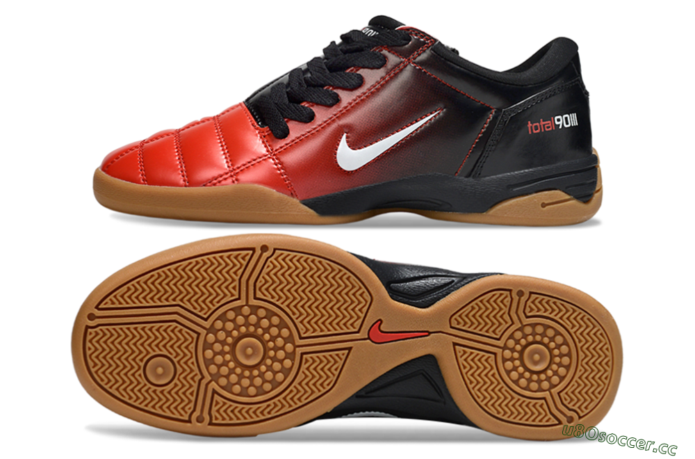 Men's Nike Total 90 III IC Indoor & Futsal Low-Tops Football Shoes - Red/White/Black 1