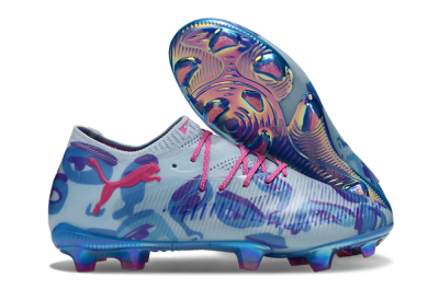 Men's Puma Future 8 Ultimate FG Firm Ground Low-Tops Football Boots - Blue/Pink/Black