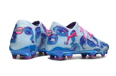 Men's Puma Future 8 Ultimate FG Firm Ground Low-Tops Football Boots - Blue/Pink/Black