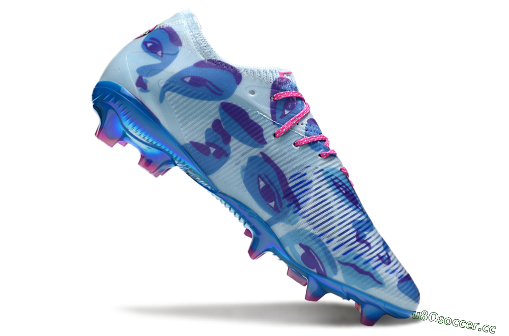 Men's Puma Future 8 Ultimate FG Firm Ground Low-Tops Football Boots - Blue/Pink/Black 4