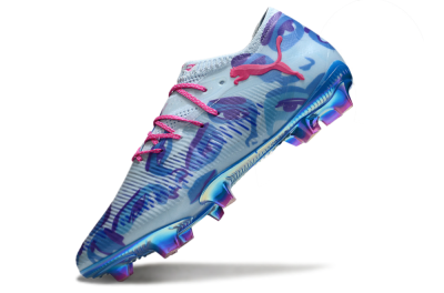 Men's Puma Future 8 Ultimate FG Firm Ground Low-Tops Football Boots - Blue/Pink/Black