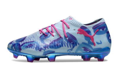 Men's Puma Future 8 Ultimate FG Firm Ground Low-Tops Football Boots - Blue/Pink/Black