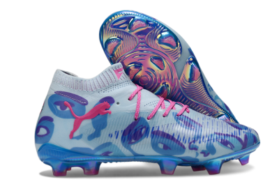 Men's Puma Future 8 Ultimate FG Firm Ground Low-Tops Football Boots - Blue/Pink/Black