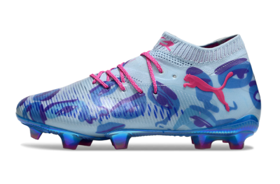 Men's Puma Future 8 Ultimate FG Firm Ground Low-Tops Football Boots - Blue/Pink/Black