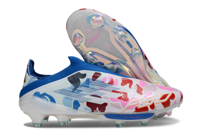 Men's Adidas F50+ Elite Lightstrike Laceless FG Firm Ground Low-Tops Football Boots - Pink/Red/Blue