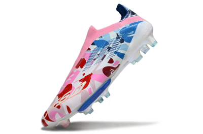 Men's Adidas F50+ Elite Lightstrike Laceless FG Firm Ground Low-Tops Football Boots - Pink/Red/Blue