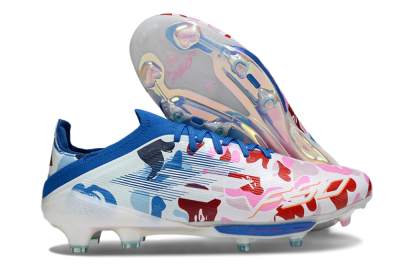 Men's Adidas F50+ Elite Lightstrike Pro FG Firm Ground Low-Tops Football Boots - Pink/Red/Blue