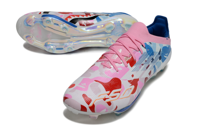Men's Adidas F50+ Elite Lightstrike Pro FG Firm Ground Low-Tops Football Boots - Pink/Red/Blue