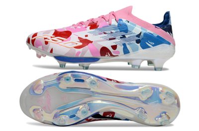 Men's Adidas F50+ Elite Lightstrike Pro FG Firm Ground Low-Tops Football Boots - Pink/Red/Blue