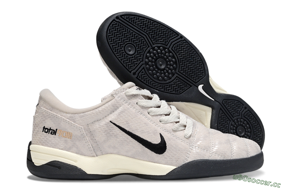 Men's Nike Total 90 III IC Indoor & Futsal Low-Tops Football Shoes - Grey/Black/White 2