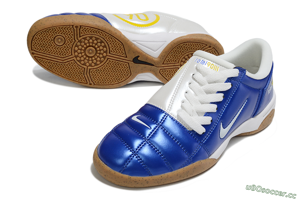 Men's Nike Total 90 III IC Indoor & Futsal Low-Tops Football Shoes - Blue/White/Brown 3