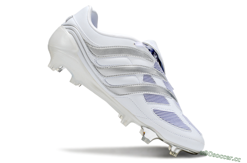 Men's Adidas Predator Precision Elite Foldover Tongue FG Firm Ground Low-Tops Football Boots - Beige/White/Silver 4
