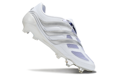 Men's Adidas Predator Precision Elite Foldover Tongue FG Firm Ground Low-Tops Football Boots - Beige/White/Silver
