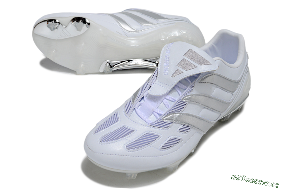 Men's Adidas Predator Precision Elite Foldover Tongue FG Firm Ground Low-Tops Football Boots - Beige/White/Silver 3