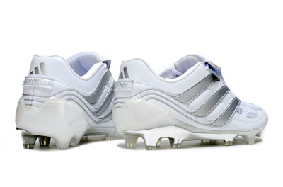 Men's Adidas Predator Precision Elite Foldover Tongue FG Firm Ground Low-Tops Football Boots - Beige/White/Silver