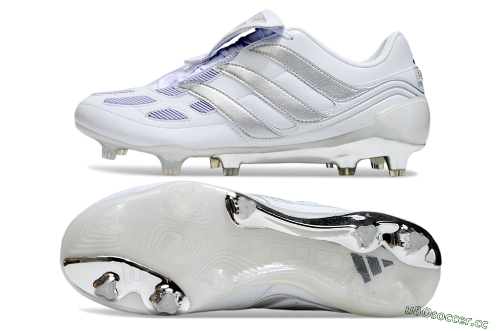 Men's Adidas Predator Precision Elite Foldover Tongue FG Firm Ground Low-Tops Football Boots - Beige/White/Silver 1